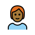 person, medium-dark skin tone, red hair